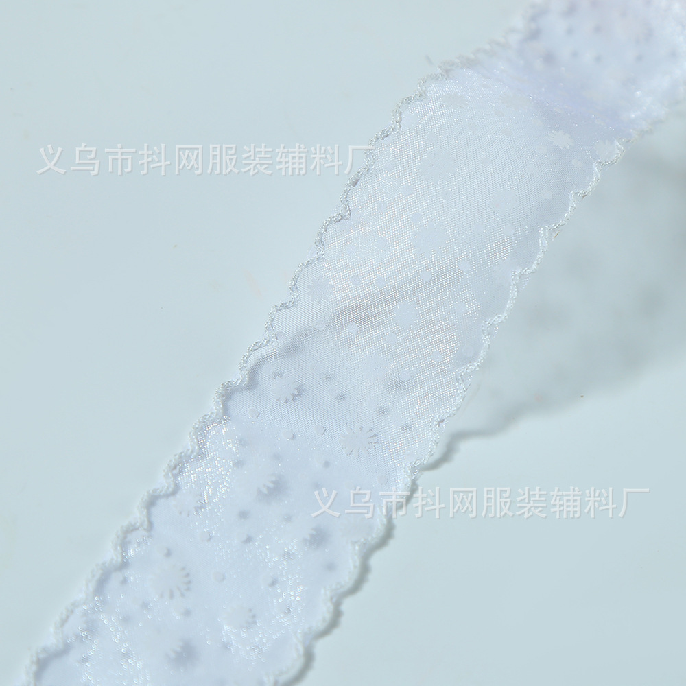 4cm Snowflake Fluttering Handmade diy Bow Ribbon Hair accessory Headwear accessory Ribbon gift box packaging strap wholesale pic 9