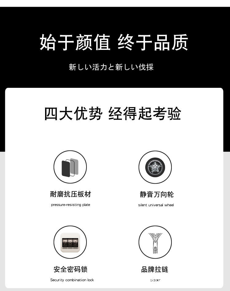 行李箱2024新款加厚静音轮密码箱可坐大容量女结实耐用旅行箱超大详情9