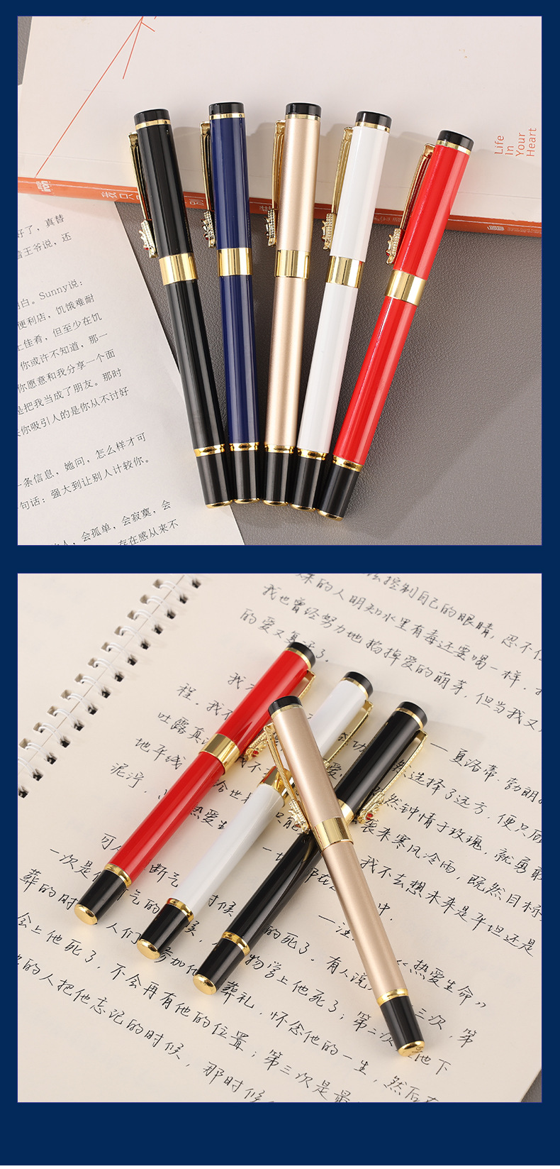 龙头签字笔金属笔铝杆圆珠笔中油性订 做刻字笔定 制logo礼品批发详情10