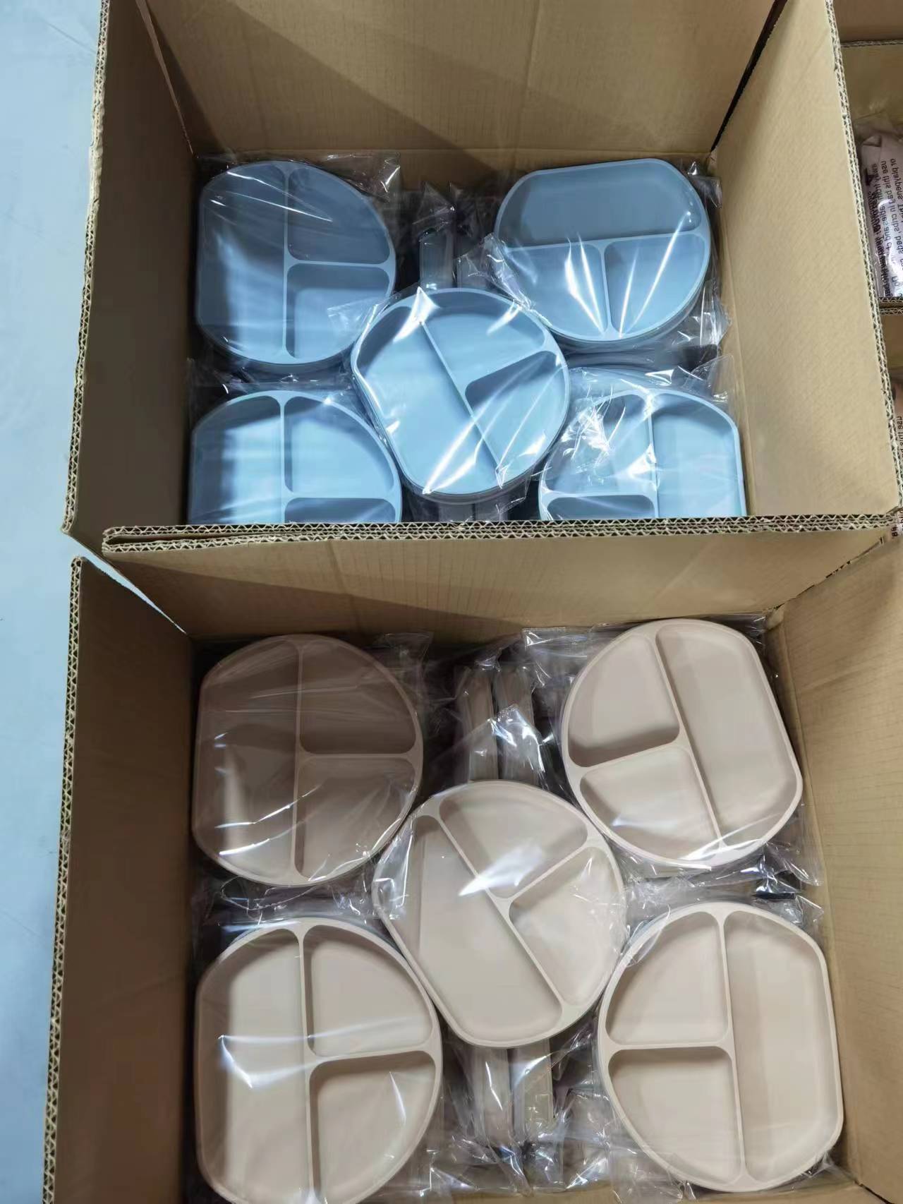 跨境儿童辅食硅胶餐盘碗宝宝辅食餐盘笑脸六件套母婴喂养餐具批发详情11