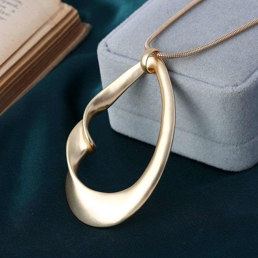 跨境亚马逊爆款女士合金水滴长款女ins风饰品复古简约吊坠毛衣链详情9