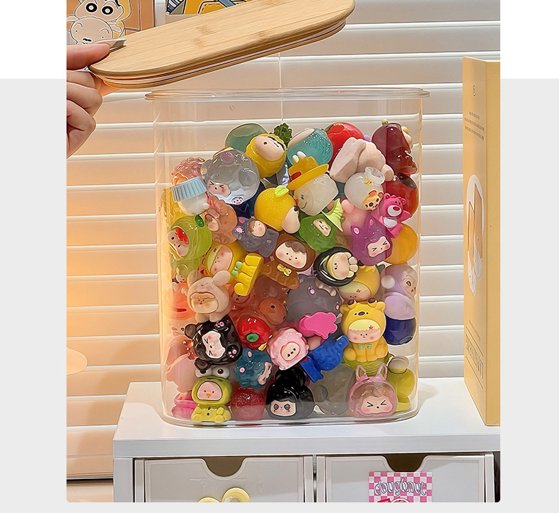 萌宠LABUB小玩偶盲盒DIY密封木盖塑料桌面收纳罐详情23