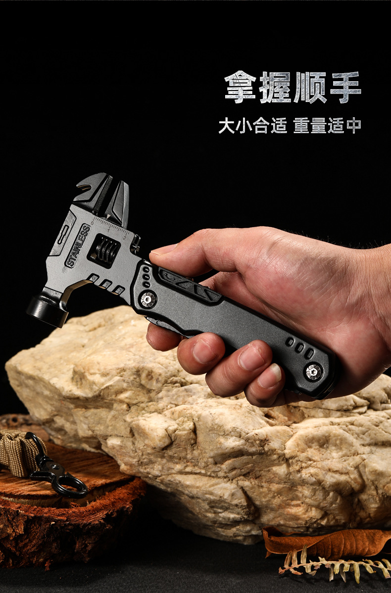 Wholesale outdoor multi-functional EDC knife pliers combination tools, folding hammers, adjustable wrenches, universal hardware tools, knife pliers pic 8