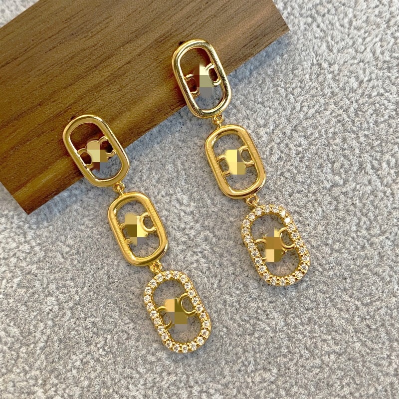 凯旋门同款金色流苏耳钉百搭猪鼻子高级轻奢新潮耳饰复古百搭耳环详情2