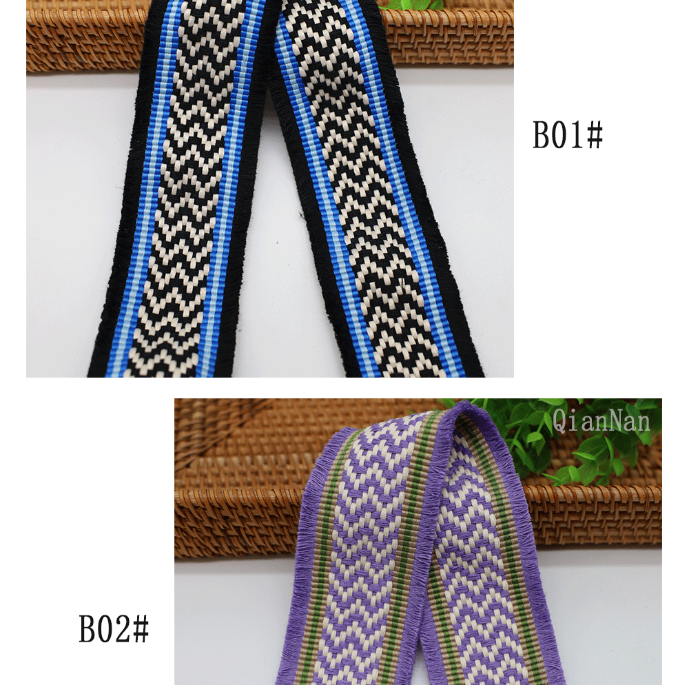 Factory direct supply of 60mm wide fringed tassel ethnic style jacquard webbing for luggage straps, clothing, shoes and hats, and decorative accessories pic 13