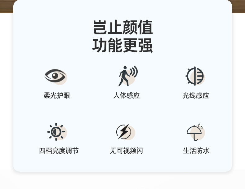 Export and foreign trade of rechargeable camping lights, portable hanging revolving lights, desk lamps, human body sensor lights, led lights, sensor camping smart night lights pic 2