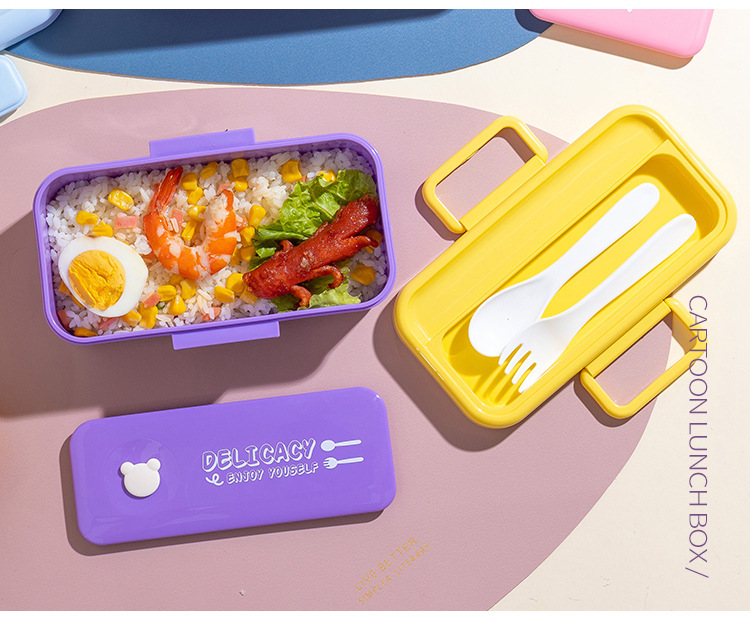 亚马逊儿童卡通饭盒可微波炉加热便当盒小学生塑料饭盒儿童午餐盒详情10