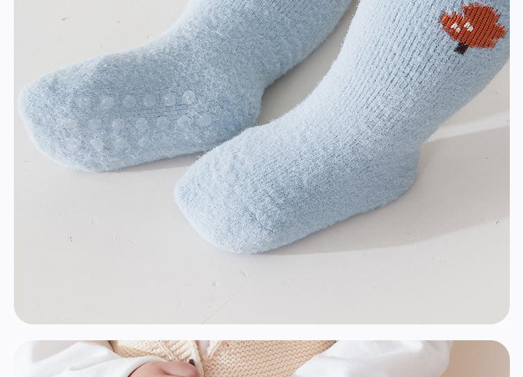 婴幼儿童0-6-12月3岁男女宝宝秋冬季加绒加厚保暖点胶防滑长筒袜详情32