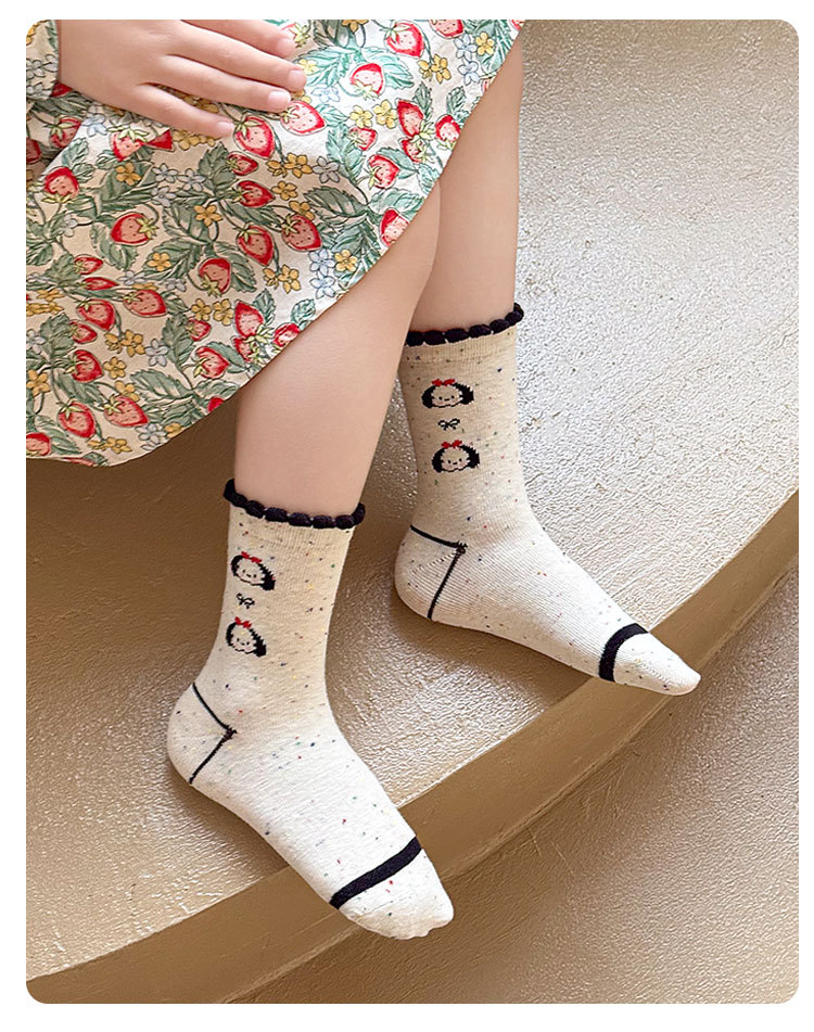 2025秋冬儿童袜子甜美双纱中筒无骨可爱小狗女童春秋季A类舒适透气详情22