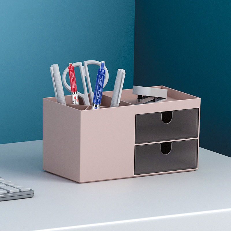 Desktop cosmetics organizing box, InS-style desk storage box, drawer-style office student sundries, stationery pen holder pic 3