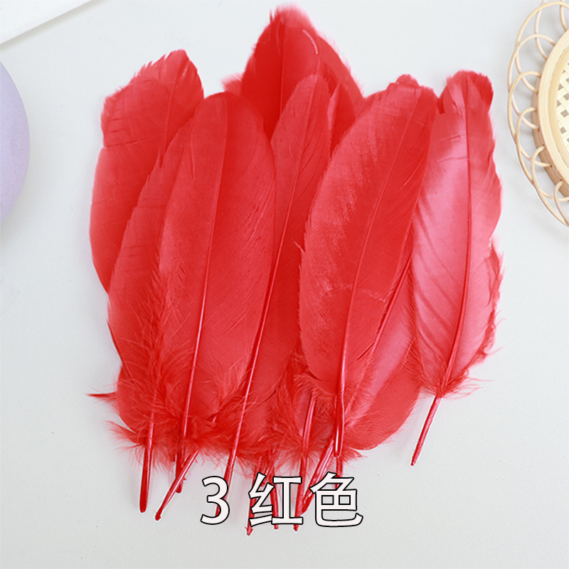 羽毛批发马卡龙鹅毛幼儿园手工diy彩色羽毛大飘装饰美术课材料详情13