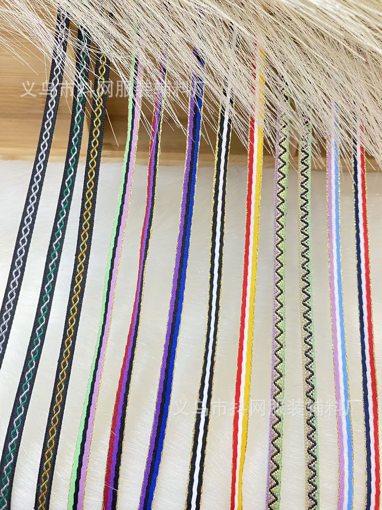 Wholesale of 0.6CM new three-color gold-edge webbing, red and green striped Christmas ribbon gifts, diy packaging, accessories and ribbons pic 3