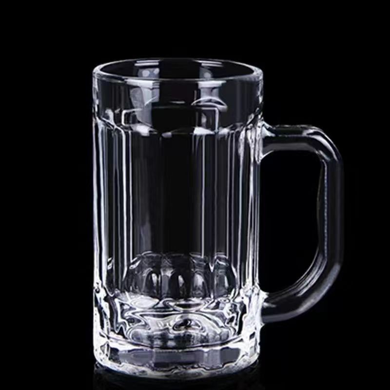 Wholesale beer mugs, large-capacity glass cups, heat-resistant belts, thickened water cups by 0.4, beer mugs, draft beer juice cups pic 6