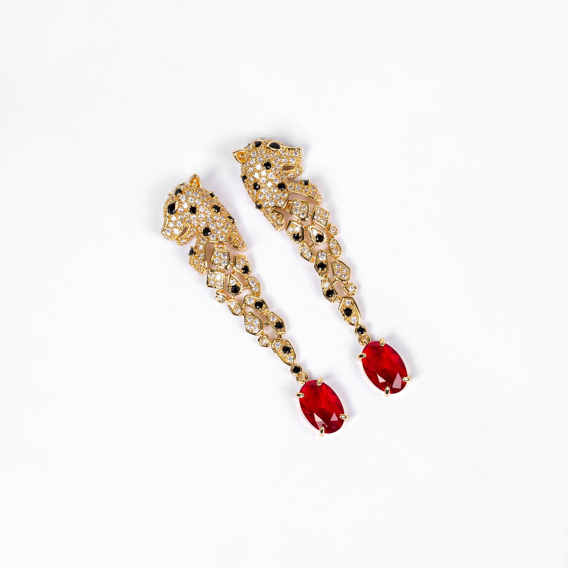 欧美豹子复古设计高级感珠宝晚礼服配饰气质饰品套装镶锆石项链女LYTJ30782格蒂莎珠宝首饰宴会礼服饰品套装详情11