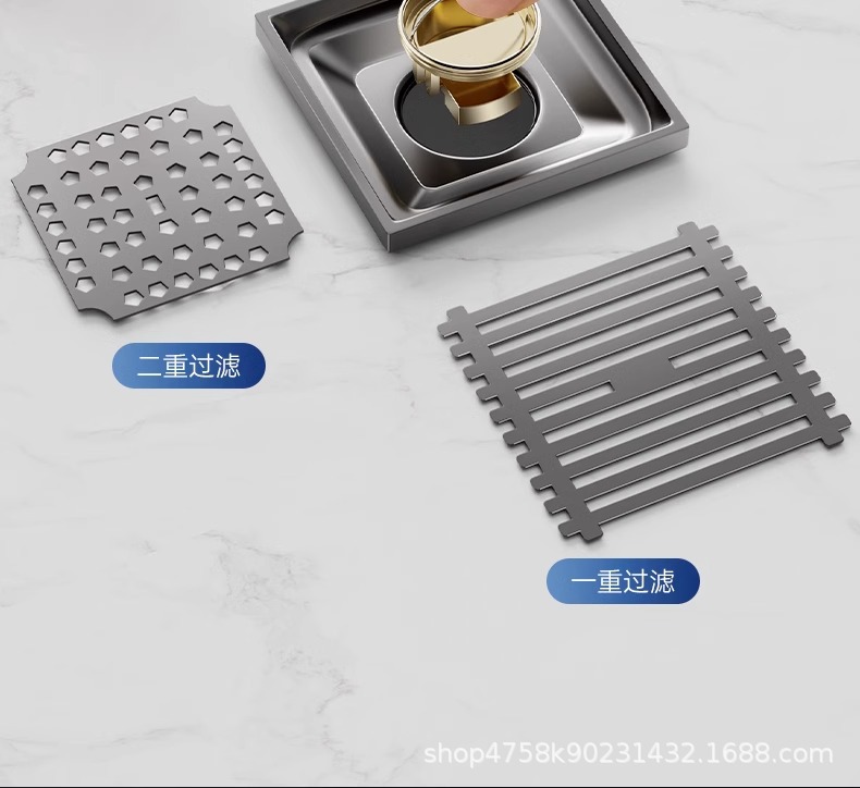 不锈钢密封防臭地漏卫生间下水道地漏厨房浴室洗衣机排水方形地漏详情18