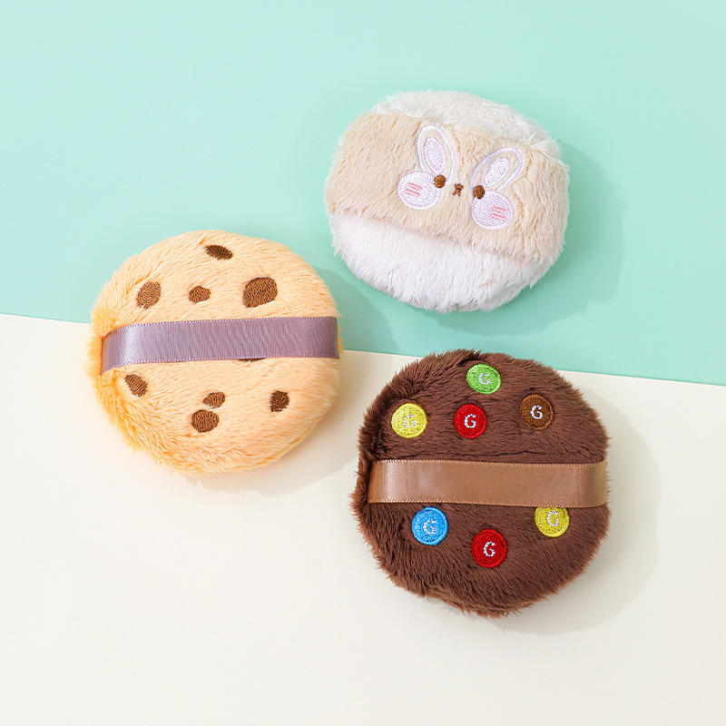 小熊乖乖长绒粉扑不吃粉加大加厚腮红定妆散粉扑化妆海绵定制批发详情4