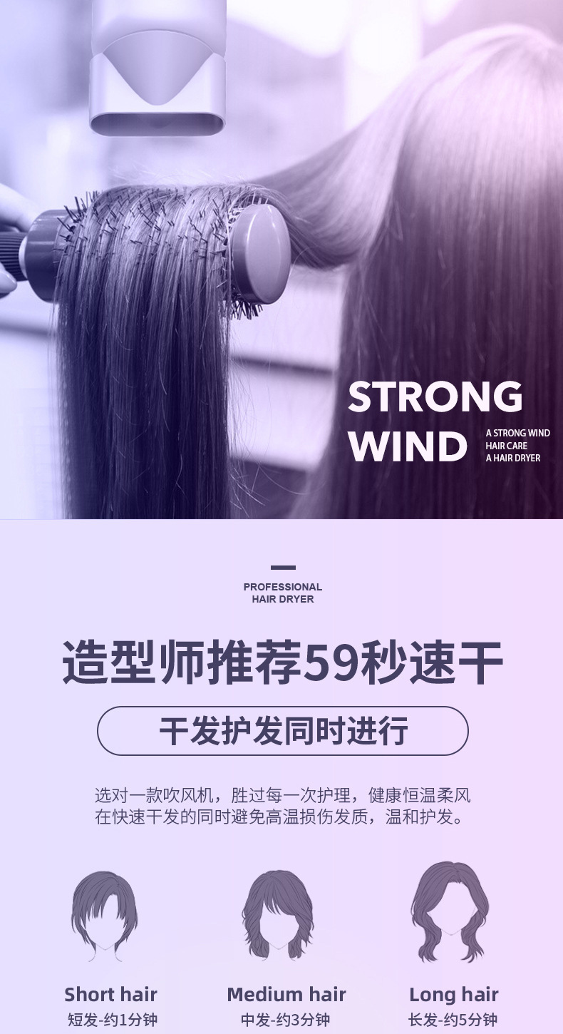 New fashionable and popular folding hair dryers, Douyin hair dryers, negative ion hair dryers, household appliances, one-piece consignment pic 4