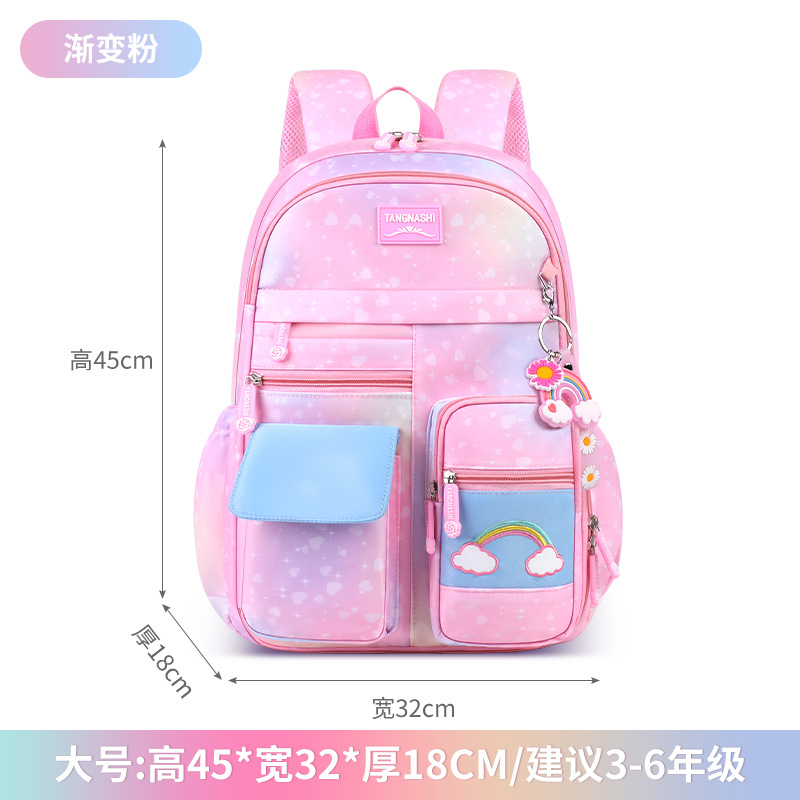 跨境schoolbag 冰箱开门小学生书包女超轻减负彩虹儿童双肩包批发详情18