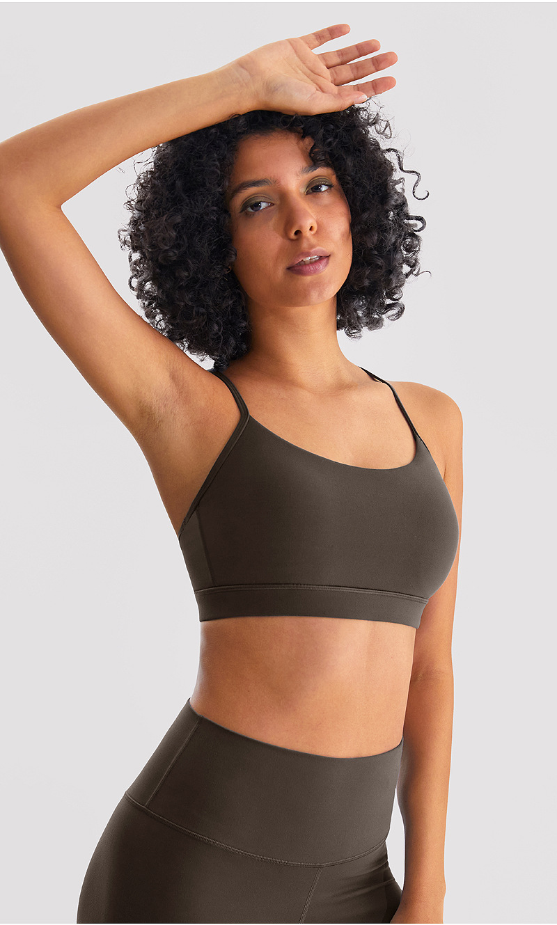 INFLACHI运动内衣女裸感磨毛舒适吸湿排汗瑜伽服吊带健身美背文胸详情20