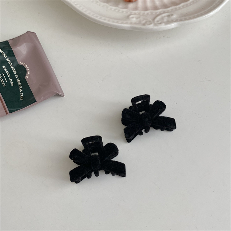 高级感丝绒蝴蝶结小抓夹刘海发夹小众设计发饰女小号碎发夹合金详情15