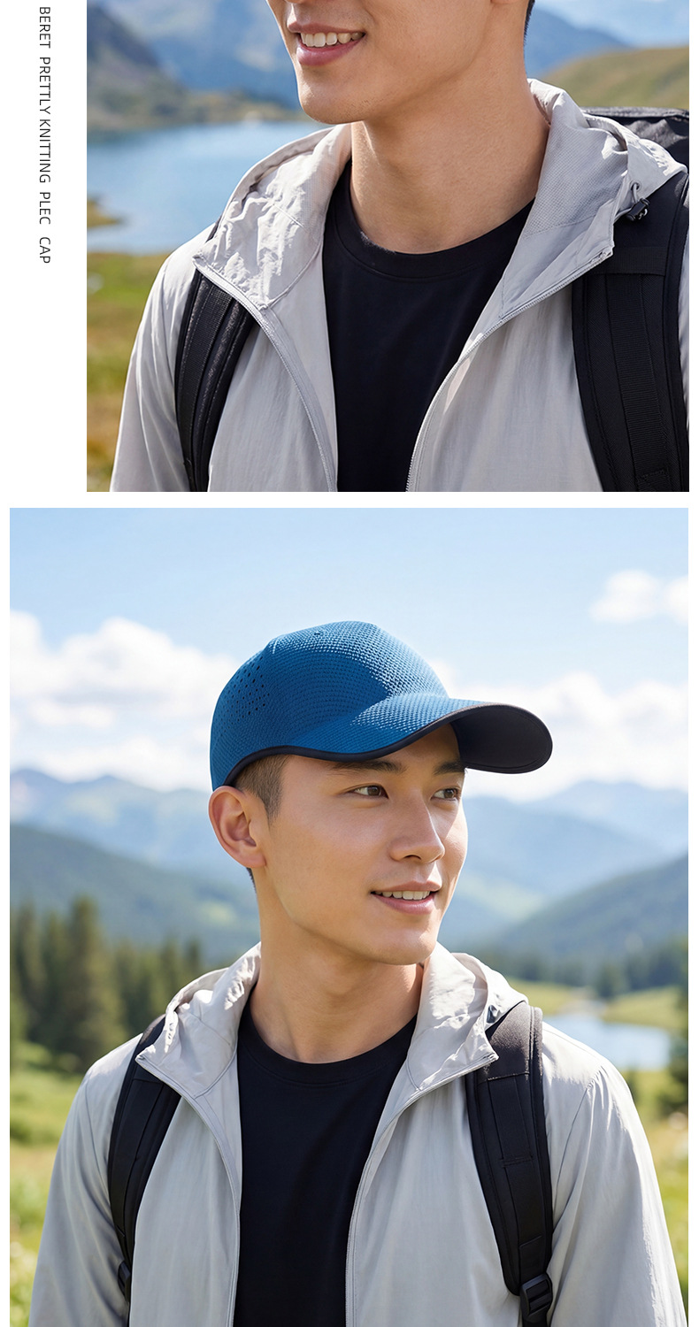 Seamless one-piece baseball cap for men and women, outdoor casual sports baseball cap, summer breathable and convenient sun protection cap pic 9