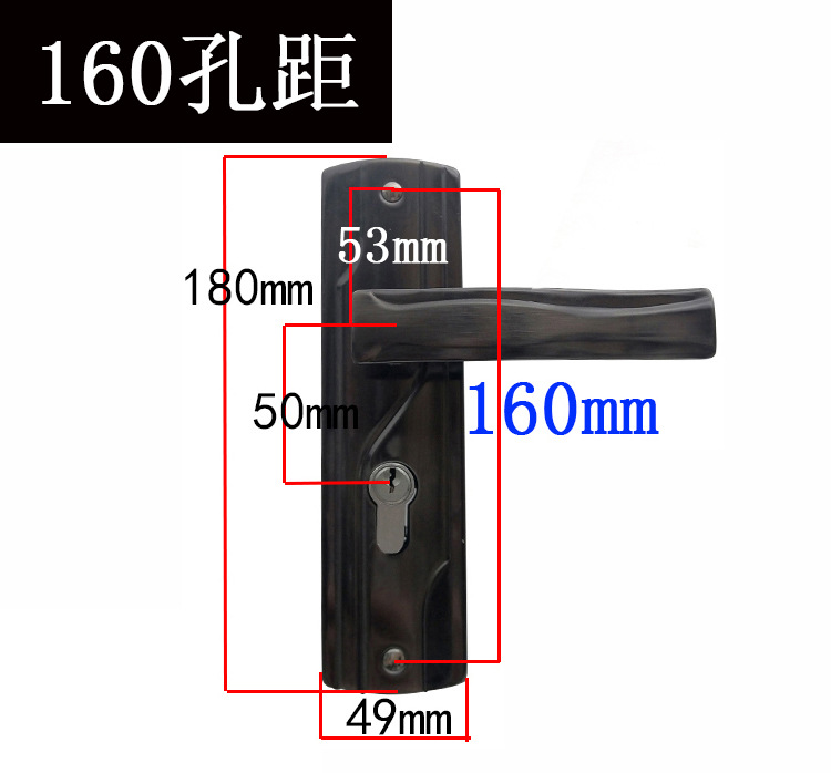 老式铁面板换锁室内卧室房门锁室内钢木门锁小50门把手门锁锁具详情14