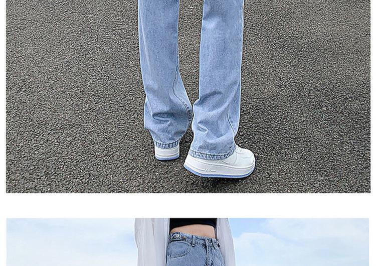 阔腿牛仔裤女网红高腰2025年春夏新款多扣可调直筒宽松垂感拖地裤详情13