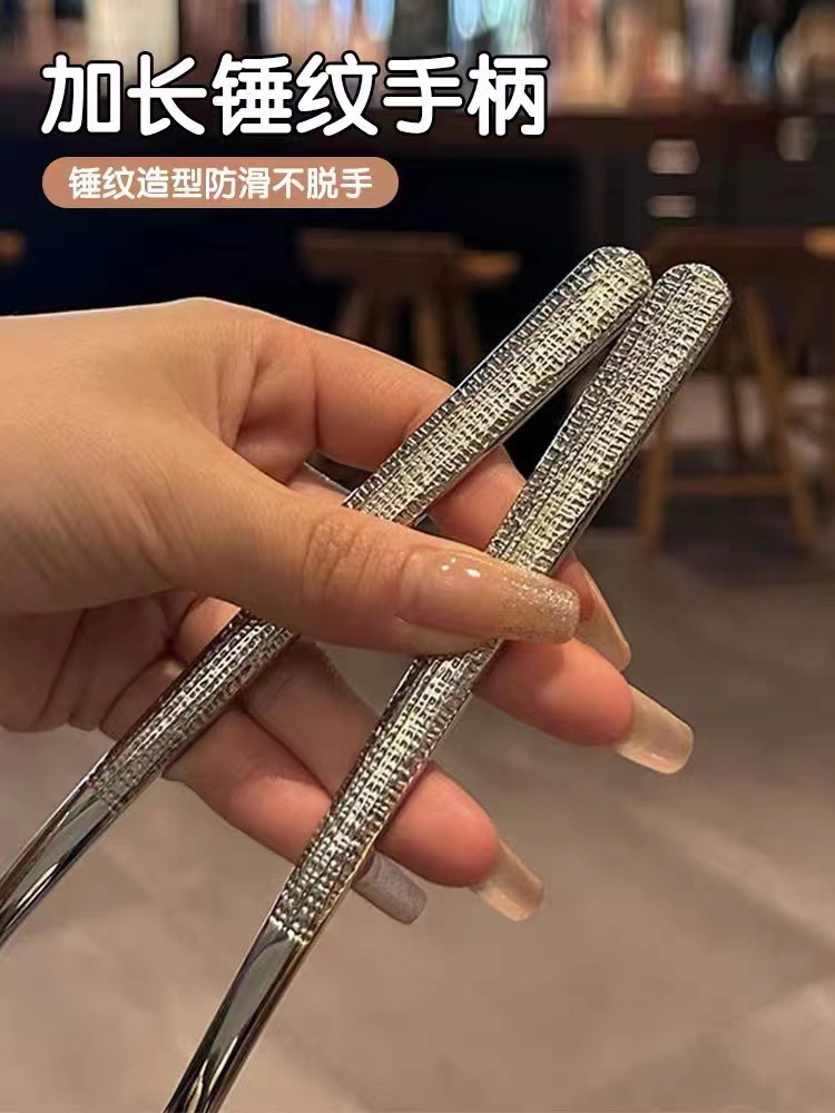 Stainless steel spoons with hammer patterns, Korean-style spoons, long-handled spoons for Western restaurants, dessert spoons, eating spoons, spoons, soup spoons, cross-border pic 5