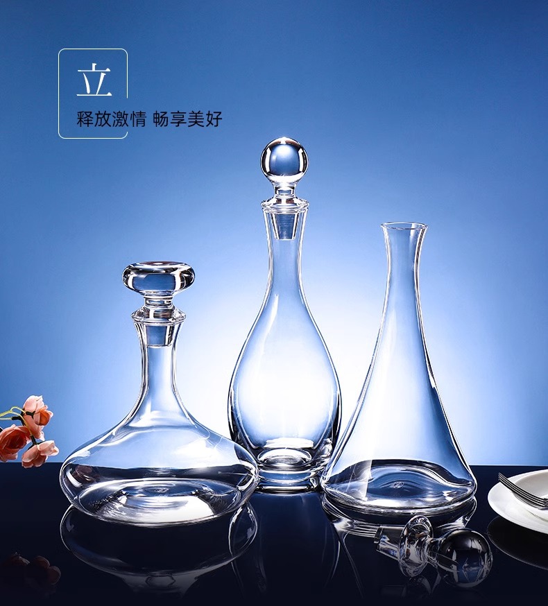 Czech imported crystal decanter, high-end red wine, home wine dispenser, light luxury and high-end covered wine bottle pic 7
