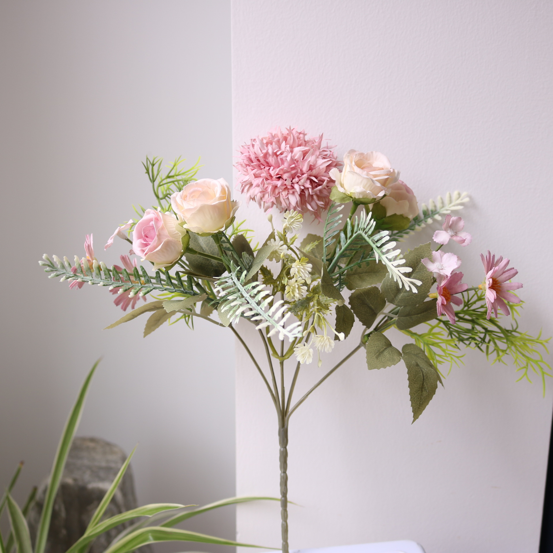 仿真花刺球玫瑰组合森系田园雏菊小把束家居装饰手工帽子头饰配件详情21