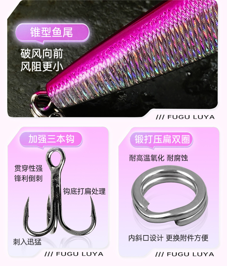 Submerged pencil lure, special slow-sinking pencil lure for long-range throwing of upturned bass, universal lure for freshwater fishing of upturned bass pic 3