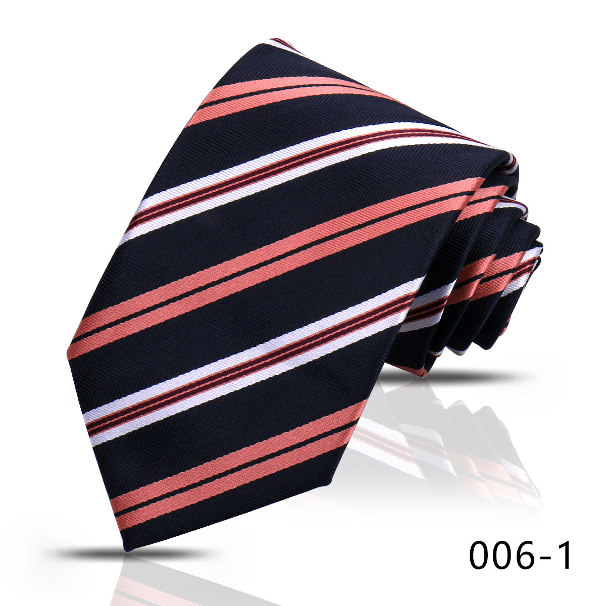 男士商务职业条纹领带8CM高级感蓝色藏青手打衬衣搭配嵊州现货详情18