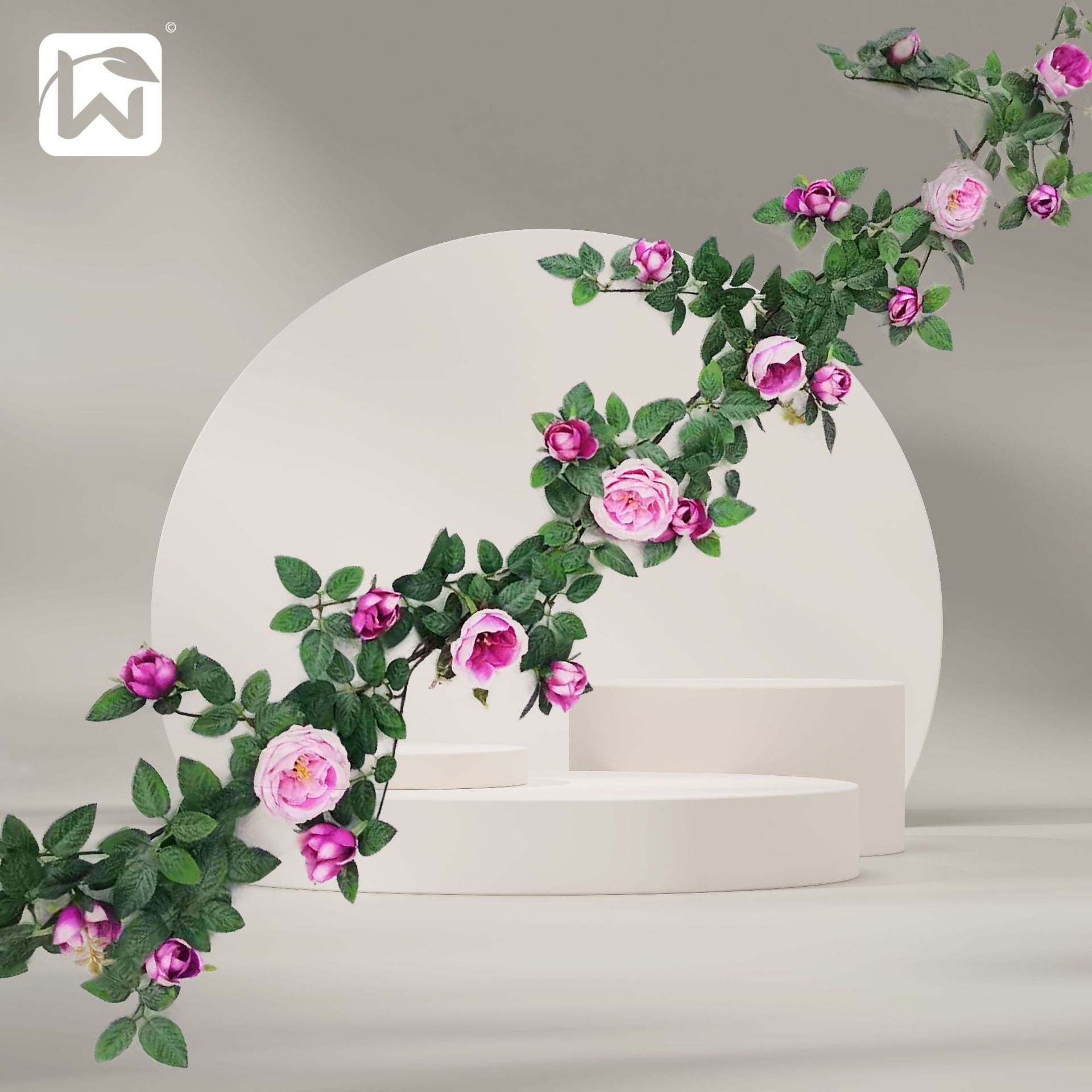 Wholesale of artificial rattan flower branches, plant flowers, vines, artificial flowers, atmosphere decoration items, plant leaves, ceiling decoration, and green plants pic 2