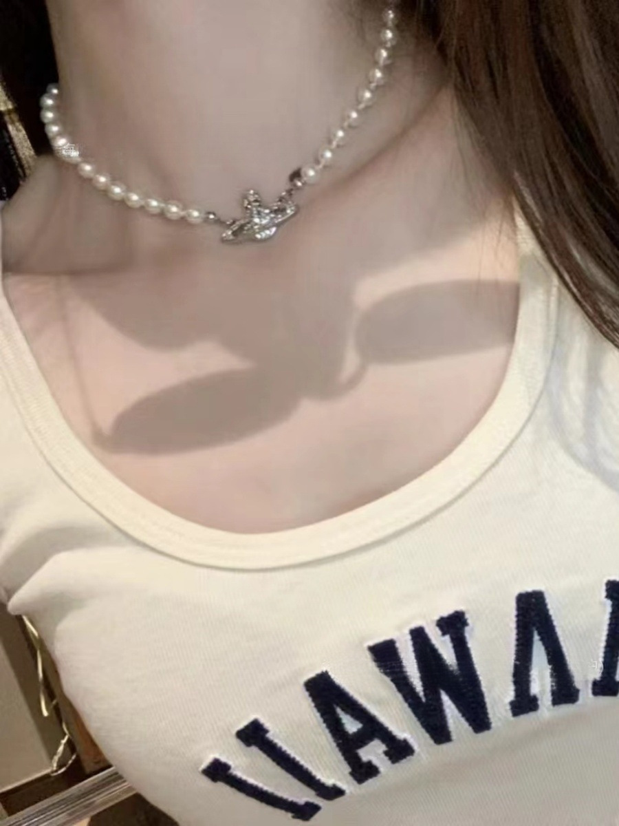 经典西太后土星珍珠项链高版满钻镶嵌施家玻璃珍珠锁链女娜娜同款详情11