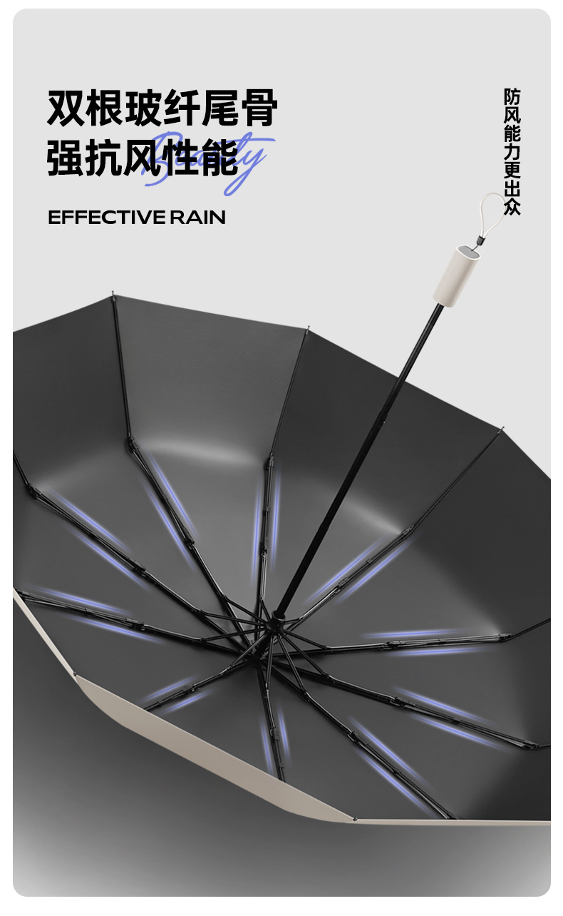 力荐热卖十骨手动黑胶防晒防水加厚两用折叠伞男女士遮阳伞批发详情32