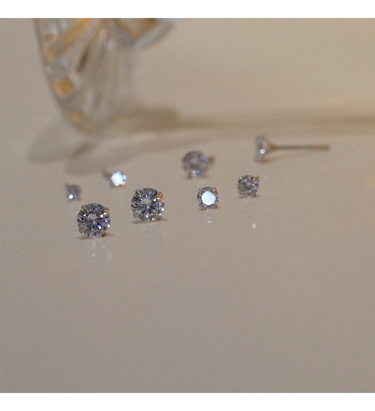 925 Fresh, simple and versatile white water diamond 925 Silver Needle mini loose diamond Stud earrings for men and women, Zircon stud earrings for men and women pic 12