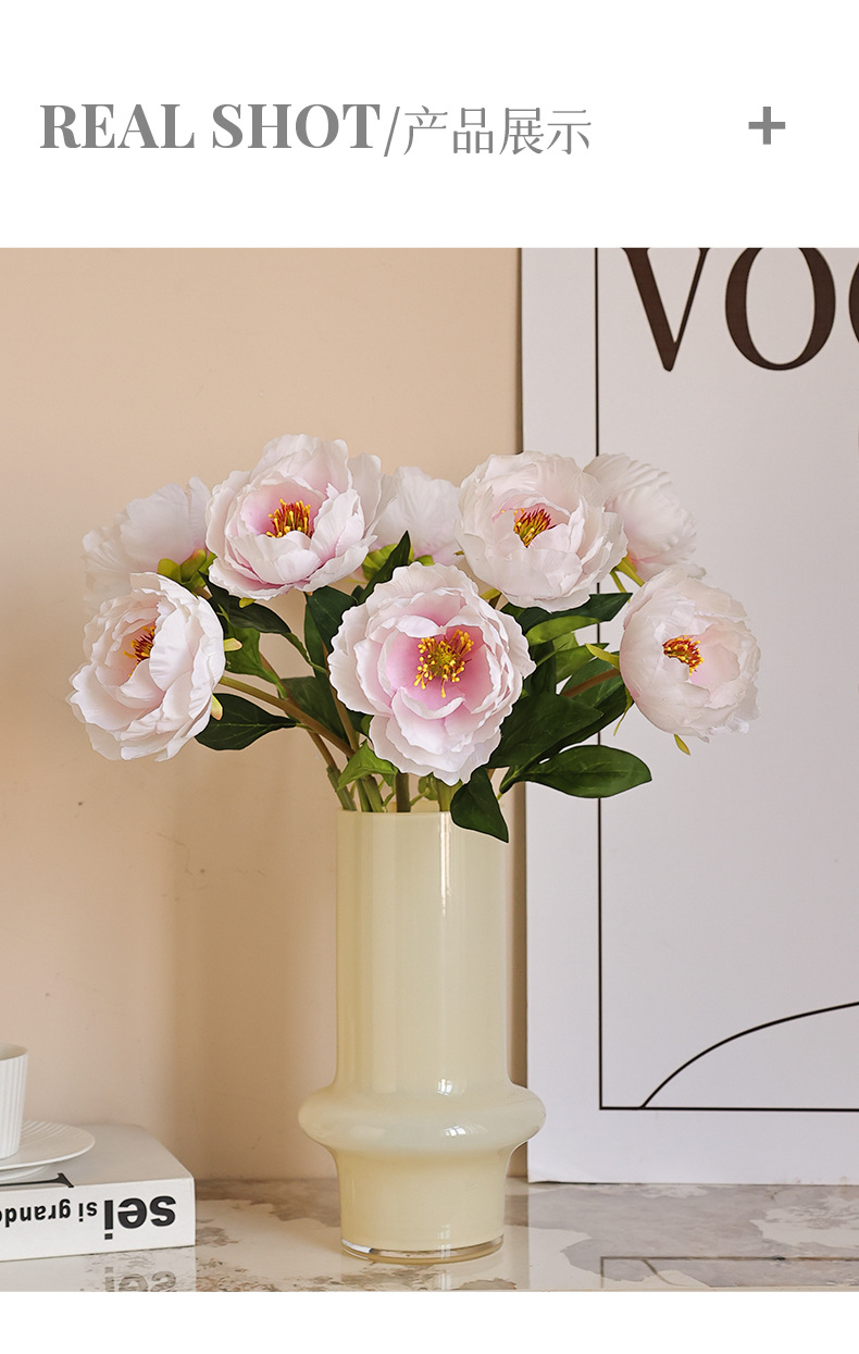 单枝国风富贵牡丹芍药仿真花家居软装婚礼布景办公文化园艺装饰品详情17
