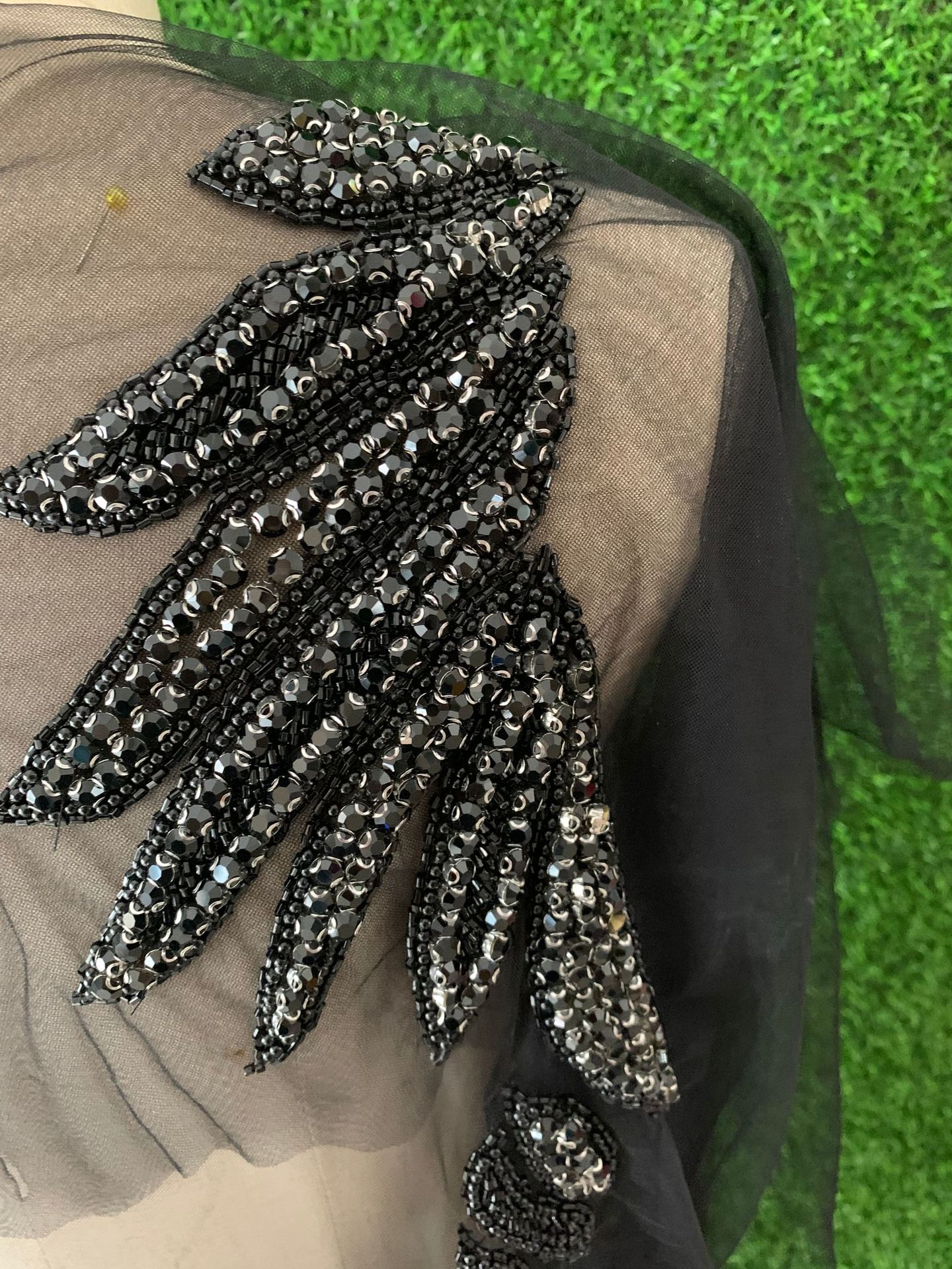 2022新款重手工贴花40*70CM婚纱礼服亮片贴花详情3