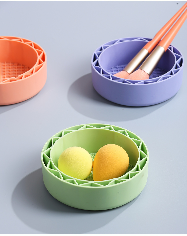 食品级软胶可晾晒化妆刷清洗器美妆工具粉扑美妆蛋洗刷碗不伤刷毛详情16