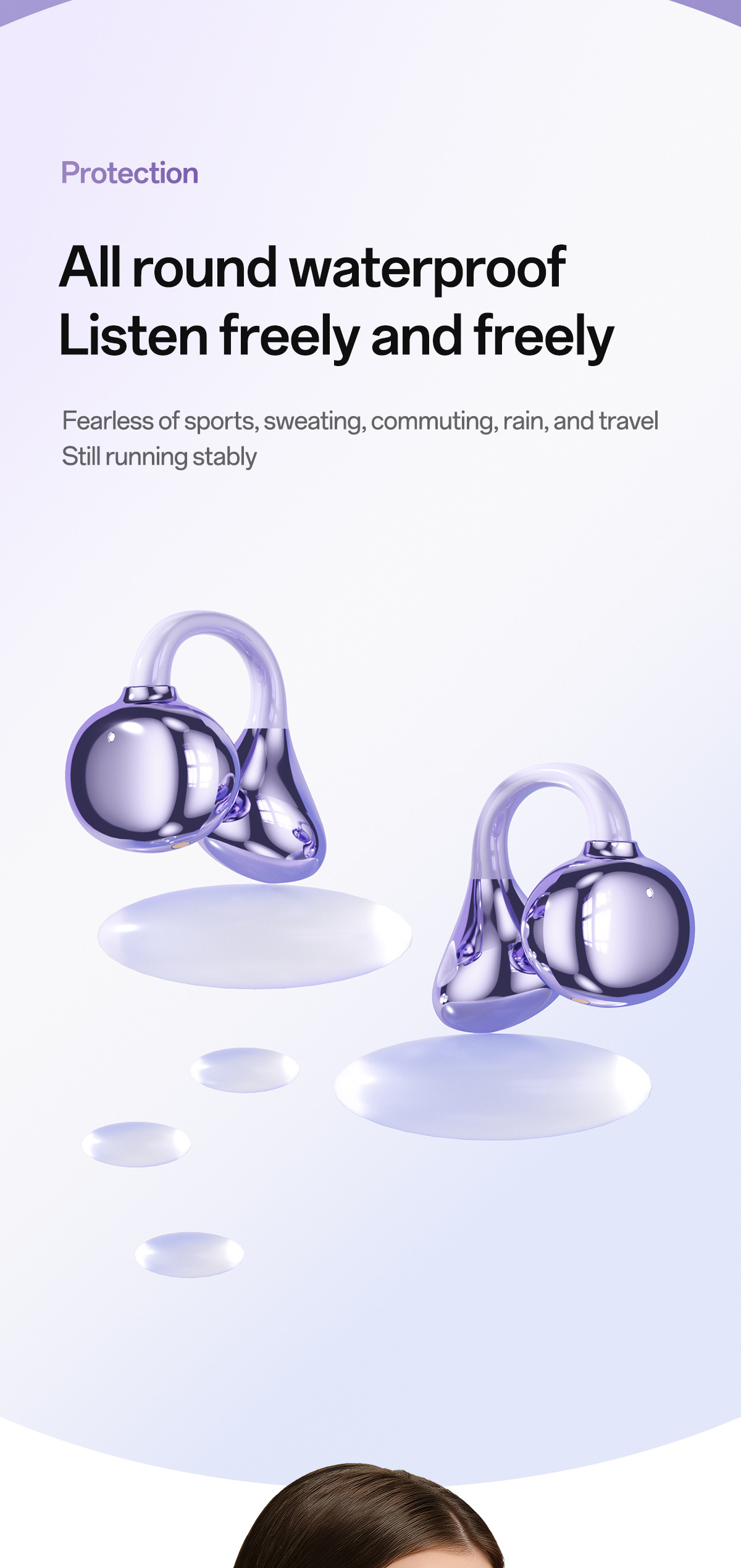 Clip de oído esférico auriculares bluetooth crossover M159 tipo de clip de oído OWS en el oído abierto clip de oído auriculares bluetooth pic 18
