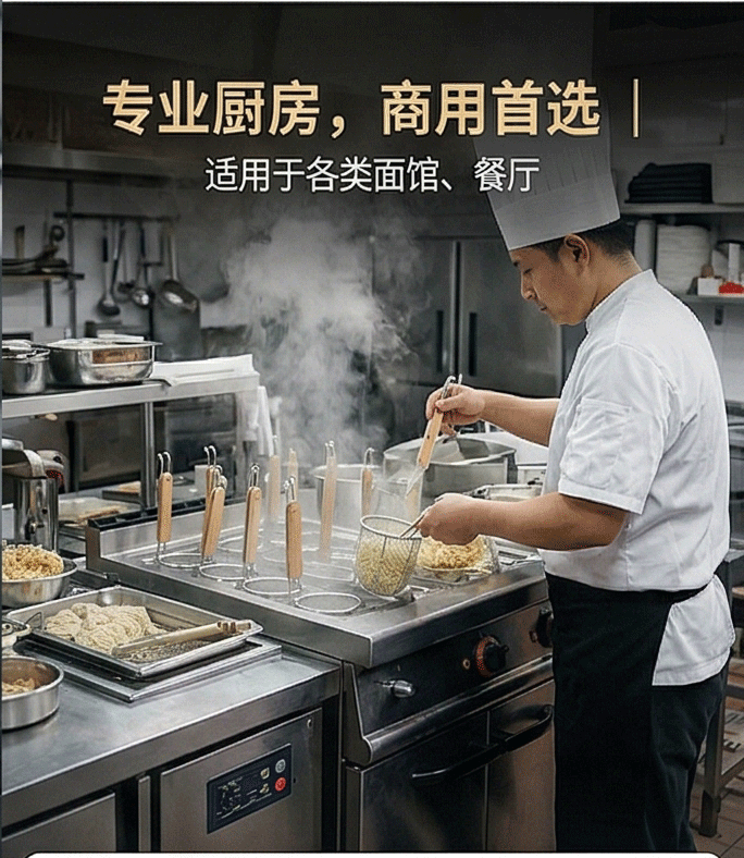 凯平立式商用豪华电热燃气煮面炉连柜座煮面机烫粉烫面多功能分煮详情6