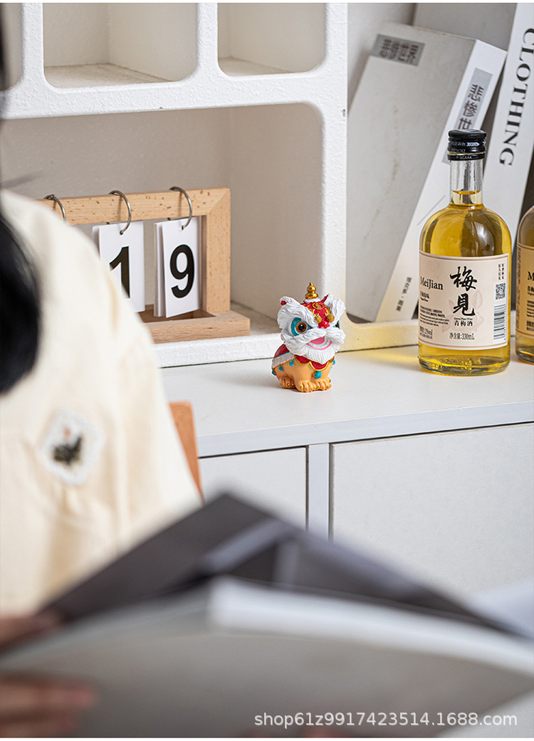 乔迁之喜中式醒狮国潮摆件客厅酒柜电视柜玄关桌面招财装饰品摆件国潮详情11
