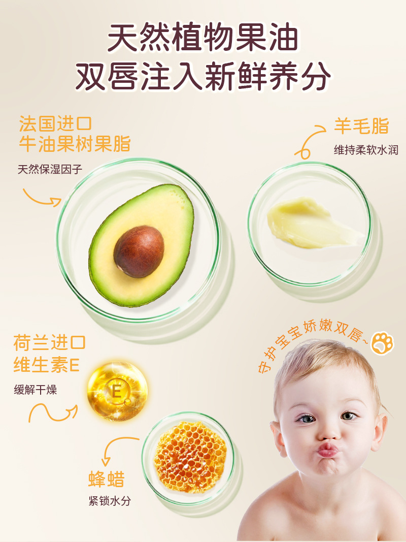 Shijing Little Bear Baby Lip Balm is suitable for children, moisturizing, preventing dryness and cracking, and reducing lip lines pic 2