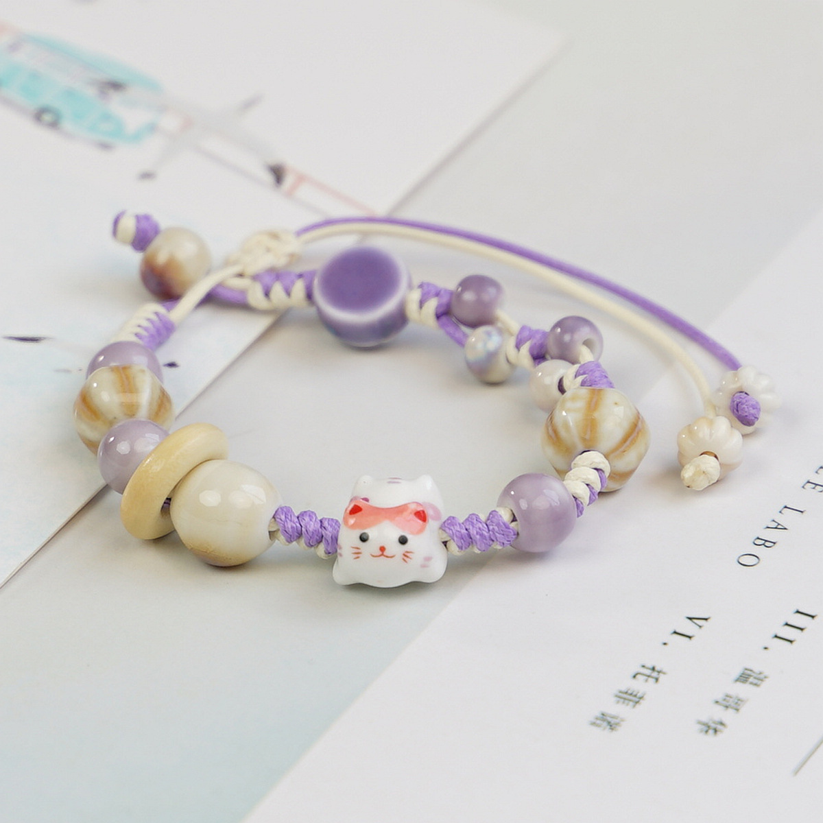 New Chinese-style drawstring bracelets for men and women, festival gifts, ceramic, fresh, individual and trendy factory supply wholesale pic 5