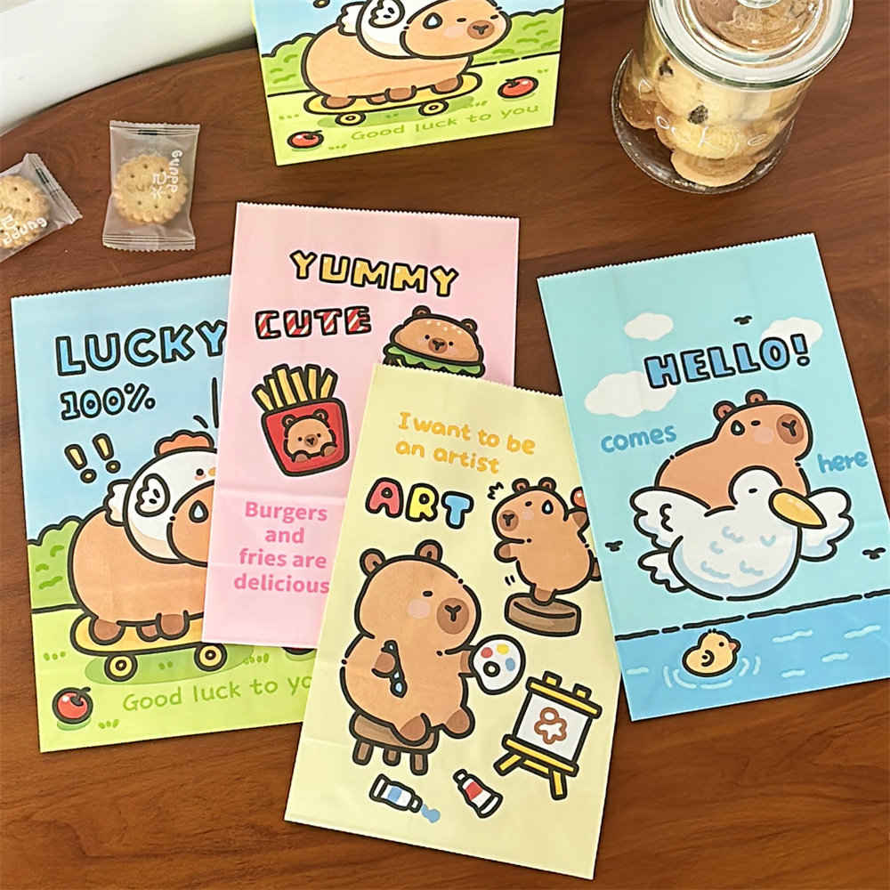 Tengyi Original cute capybara packing paper bag, high appearance level cartoon gift storage bag, new creative laminated paper bag pic 15
