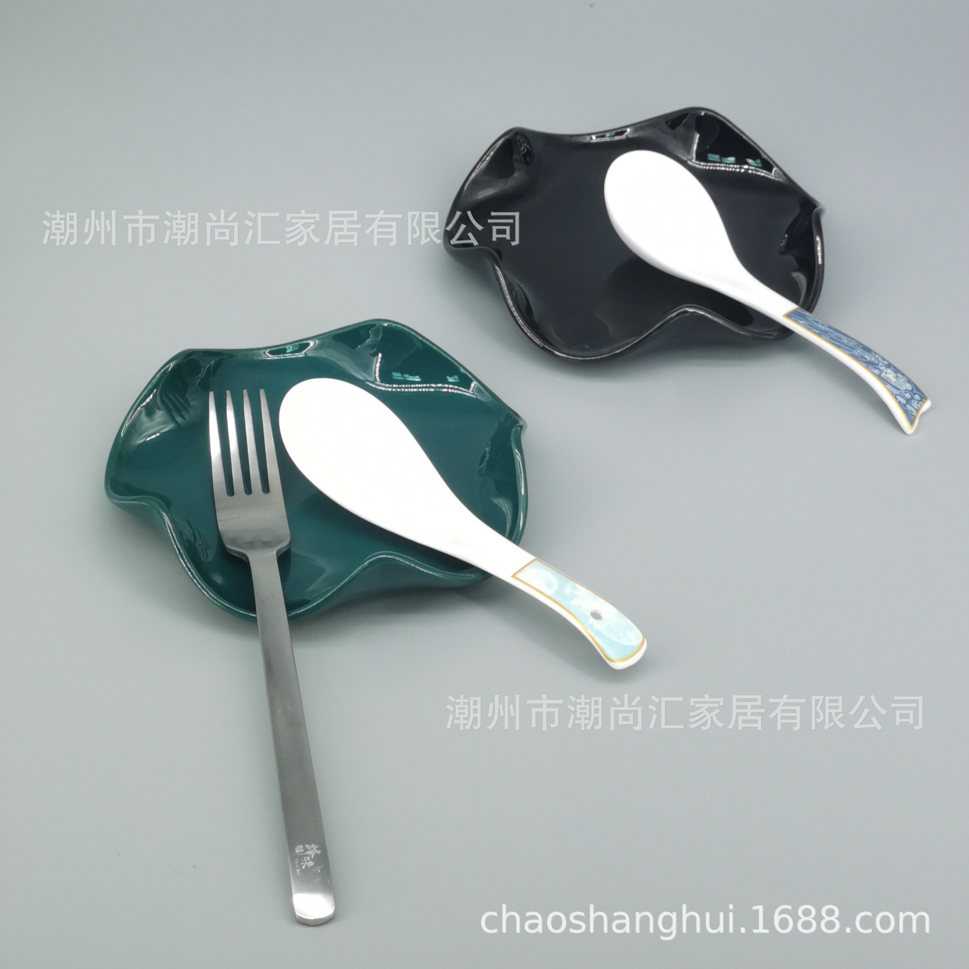 陶瓷勺托搁勺器家居厨房陶瓷花瓣形汤勺架小菜碟西餐餐具托首饰盘详情12