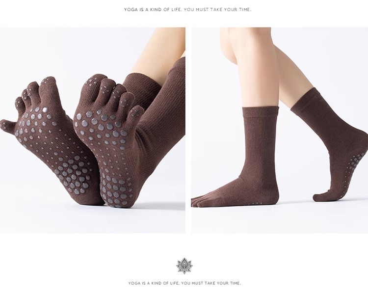 高端瑜伽袜子女微压力袜专业防滑中筒普拉提袜五指分趾运动袜详情13