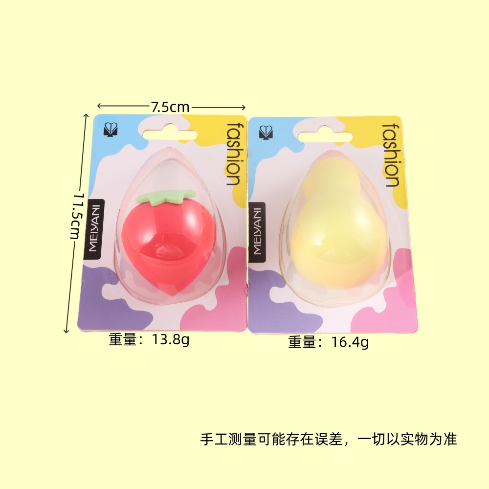 水果美妆蛋单个装干湿两用不吃粉柠檬牛油果梨草莓粉扑化妆超软详情5