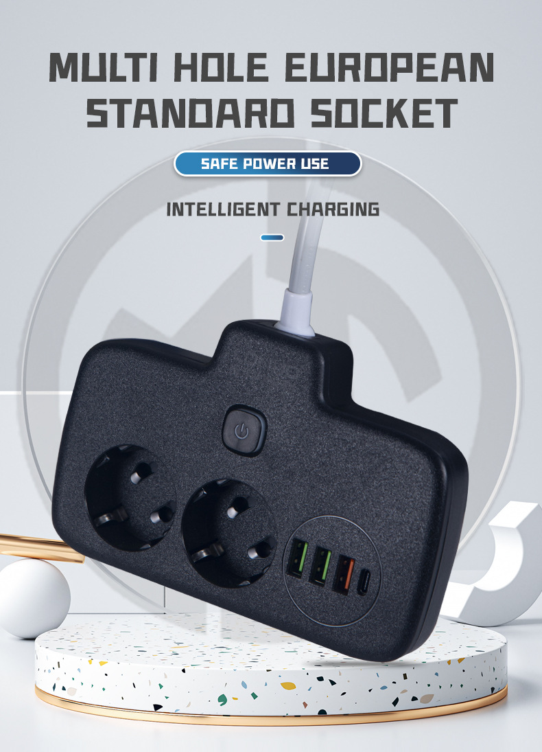Cross-border Central Asian five countries European standard sockets, USB power strips, German power boards, German standard power strips, German and Russian power strips pic 1