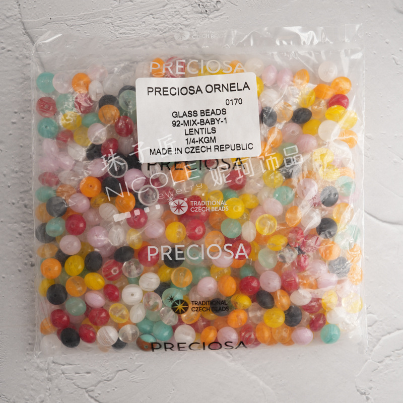 新款捷克玻璃珠preciosa多尺寸款式玻璃混珠多色系列250克装详情17
